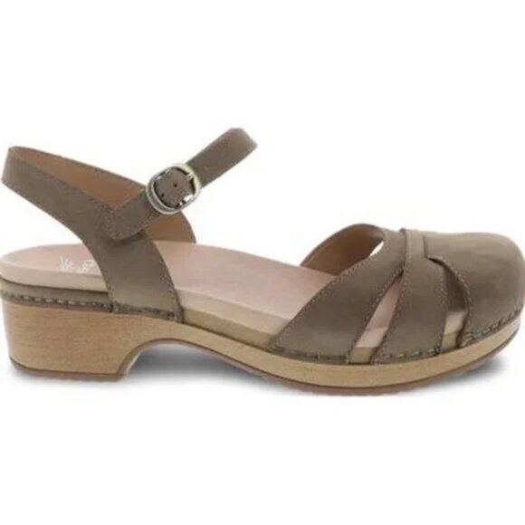 Dansko Betsey Sandals Tan Milled Leather Closed Toe Ankle Strap Shoes EU 37 - Picture 8 of 11